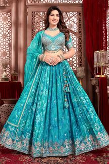 Picture of Amazing Blue Designer Wedding Lehenga Choli for Wedding, Reception, and Pre-Wedding Shoot