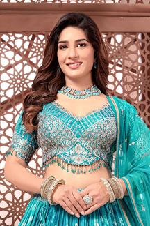 Picture of Amazing Blue Designer Wedding Lehenga Choli for Wedding, Reception, and Pre-Wedding Shoot
