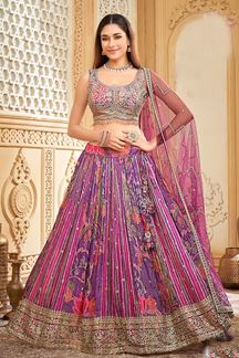 Picture of Royal Chinnon Designer Indo-Western Lehenga Choli for Engagement, Reception, and Pre-Wedding Shoot
