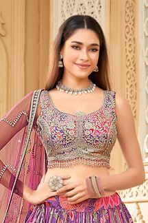 Picture of Royal Chinnon Designer Indo-Western Lehenga Choli for Engagement, Reception, and Pre-Wedding Shoot