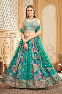 Picture of Aesthetic Rama Designer Indo-Western Lehenga Choli for Engagement, Reception, and Pre-Wedding Shoot