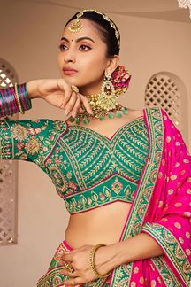 Picture of Ethnic Green Designer Bridal Lehenga Choli for Wedding and Reception