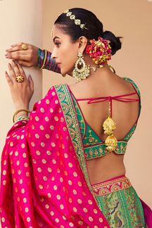 Picture of Ethnic Green Designer Bridal Lehenga Choli for Wedding and Reception