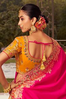 Picture of Smashing Pink and Orange Designer Bridal Lehenga Choli for Wedding and Reception