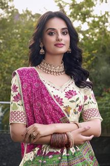 Picture of Impressive Off-White Designer Lehenga Choli for Festivals, Sangeet, and Parties