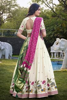 Picture of Impressive Off-White Designer Lehenga Choli for Festivals, Sangeet, and Parties