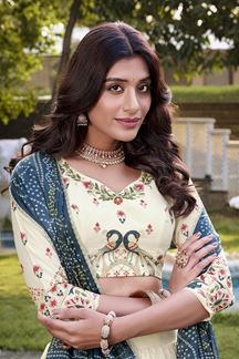 Picture of Breathtaking Off-White Designer Lehenga Choli for Festivals, Sangeet, and Parties
