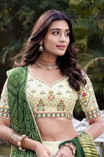Picture of Lovely Off-White Designer Lehenga Choli for Festivals, Sangeet, and Parties