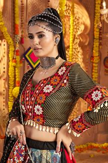 Picture of  Exuberant Black Designer Navratri Lehenga Choli for Navratri Festival