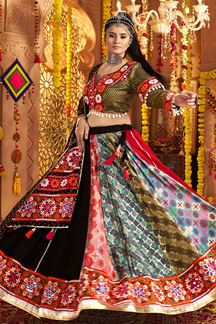 Picture of  Exuberant Black Designer Navratri Lehenga Choli for Navratri Festival