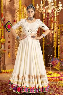 Picture of  Mesmerizing White Designer Navratri Lehenga Choli for Navratri Festival