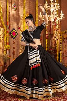 Picture of  Striking Black Designer Navratri Lehenga Choli for Navratri Festival