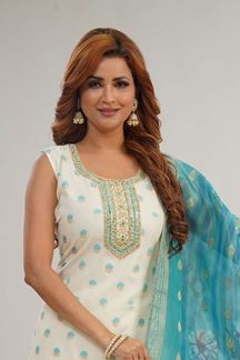 Picture of Striking White Designer Straight Cut Suit for Festivals, Sangeet, and Parties