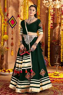 Picture of  Pretty Green Designer Navratri Lehenga Choli for Navratri Festival