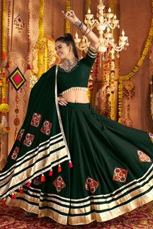 Picture of  Pretty Green Designer Navratri Lehenga Choli for Navratri Festival