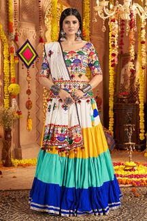 Picture of  Breathtaking Viscose Cotton Designer Navratri Lehenga Choli for Garba Dance and Festival Celebrations