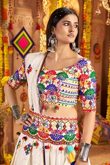 Picture of  Breathtaking Viscose Cotton Designer Navratri Lehenga Choli for Garba Dance and Festival Celebrations