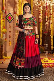 Picture of  Charismatic Viscose Cotton Designer Navratri Lehenga Choli for Garba Dance and Festival Celebrations