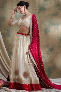 Picture of Trendy Off-White Designer Wedding Lehenga Choli for Wedding, Reception, and Sangeet