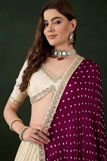 Picture of Flawless Off-White Designer Wedding Lehenga Choli for Wedding, Reception, and Sangeet