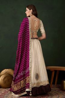 Picture of Flawless Off-White Designer Wedding Lehenga Choli for Wedding, Reception, and Sangeet