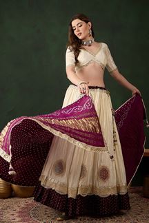 Picture of Flawless Off-White Designer Wedding Lehenga Choli for Wedding, Reception, and Sangeet