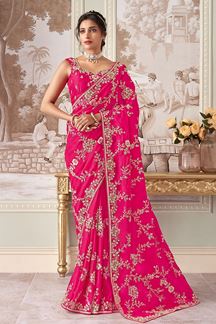 Picture of  Dazzling Silk Designer Saree for Engagement, Wedding, and Reception