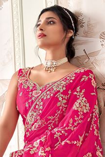 Picture of  Dazzling Silk Designer Saree for Engagement, Wedding, and Reception