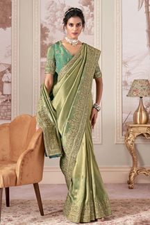 Picture of  Mesmerizing Silk Designer Saree for Engagement, Wedding, and Reception