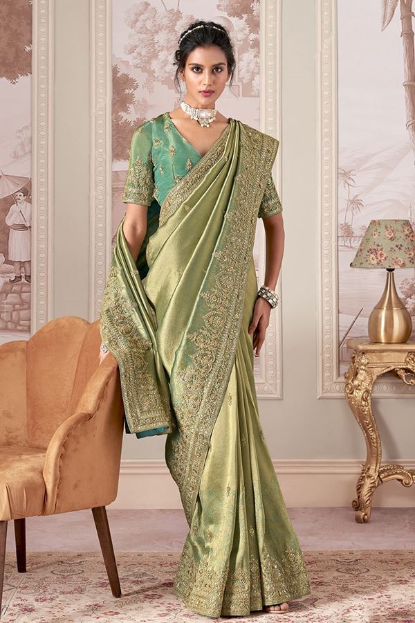 Picture of  Mesmerizing Silk Designer Saree for Engagement, Wedding, and Reception