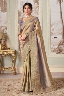Picture of  Flamboyant Silk Designer Saree for Engagement, Wedding, and Reception