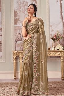 Picture of  Surreal Tissue Silk Designer Saree for Engagement, Reception, and Sangeet