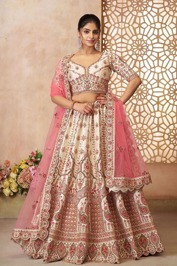 Picture of Fascinating Designer Bridal Lehenga Choli for Engagement, Reception, and Pre-Wedding Shoot