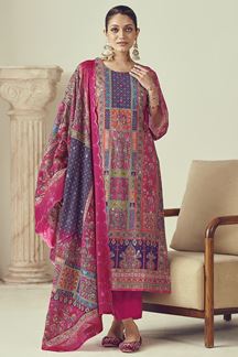 Picture of  Alluring Designer Straight Cut Suit for Festivals, Sangeet, and Parties (Unstitched suit)