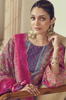 Picture of  Alluring Designer Straight Cut Suit for Festivals, Sangeet, and Parties (Unstitched suit)