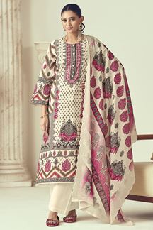 Picture of  Charismatic Designer Straight Cut Suit for Festivals, Sangeet, and Parties (Unstitched suit)