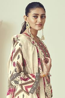 Picture of  Charismatic Designer Straight Cut Suit for Festivals, Sangeet, and Parties (Unstitched suit)