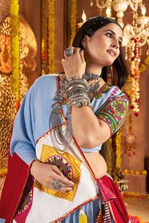 Picture of Attractive Viscose Cotton Designer Navratri Lehenga Choli for Garba Dance and Festival Celebrations