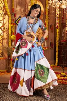Picture of Attractive Viscose Cotton Designer Navratri Lehenga Choli for Garba Dance and Festival Celebrations