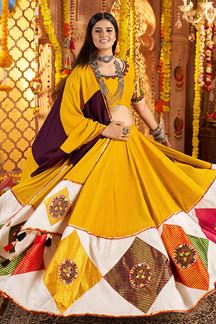 Picture of Fascinating Viscose Cotton Designer Navratri Lehenga Choli for Garba Dance and Festival Celebrations