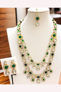 Picture of  Delightful Green Designer Necklace Set for Mehendi, Wedding, and Reception