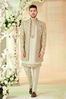 Picture of Impressive Designer Men’s Indo-Western Sherwani for Engagement, Reception, and Sangeet