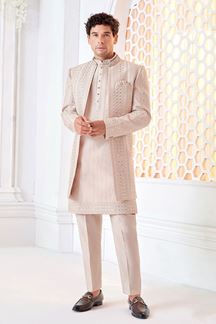 Picture of Fashionable Designer Men’s Indo-Western Sherwani for Engagement, Reception, and Sangeet