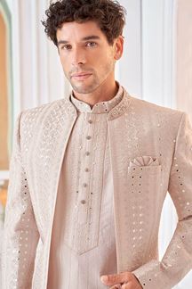 Picture of Fashionable Designer Men’s Indo-Western Sherwani for Engagement, Reception, and Sangeet