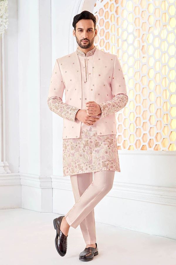 Picture of Captivating Designer Men’s Indo-Western Sherwani for Engagement, Reception, and Sangeet