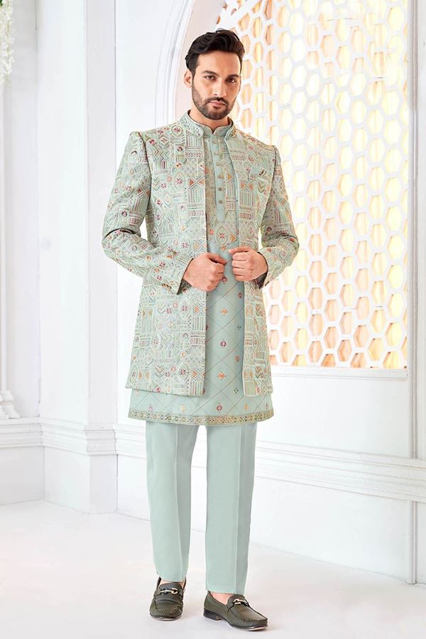 Picture of Fancy Designer Men’s Indo-Western Sets for Engagement, Reception, and Sangeet