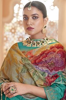 Picture of  Astounding Dola Silk Jacquard Designer Straight Cut Suit for Festivals, Sangeet, and Parties (Unstitched suit)