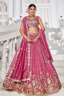 Picture of  Enticing Rose Gold Designer Indo-Western Lehenga Choli for Engagement, Reception, and Sangeet