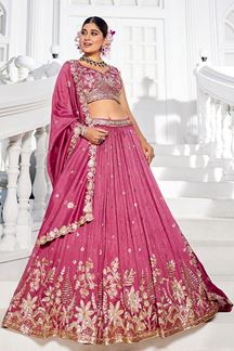 Picture of  Enticing Rose Gold Designer Indo-Western Lehenga Choli for Engagement, Reception, and Sangeet