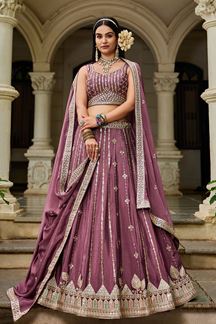 Picture of  Bollywood Rose Gold Designer Indo-Western Lehenga Choli for Engagement, Reception, and Sangeet